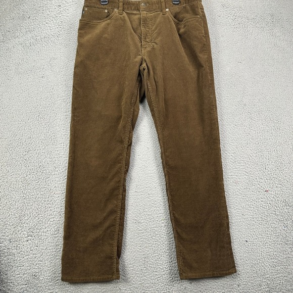 Polo Ralph Lauren Pants Corduroy Mens 34X30 Brown Stretch 5 Pockets Straight Leg